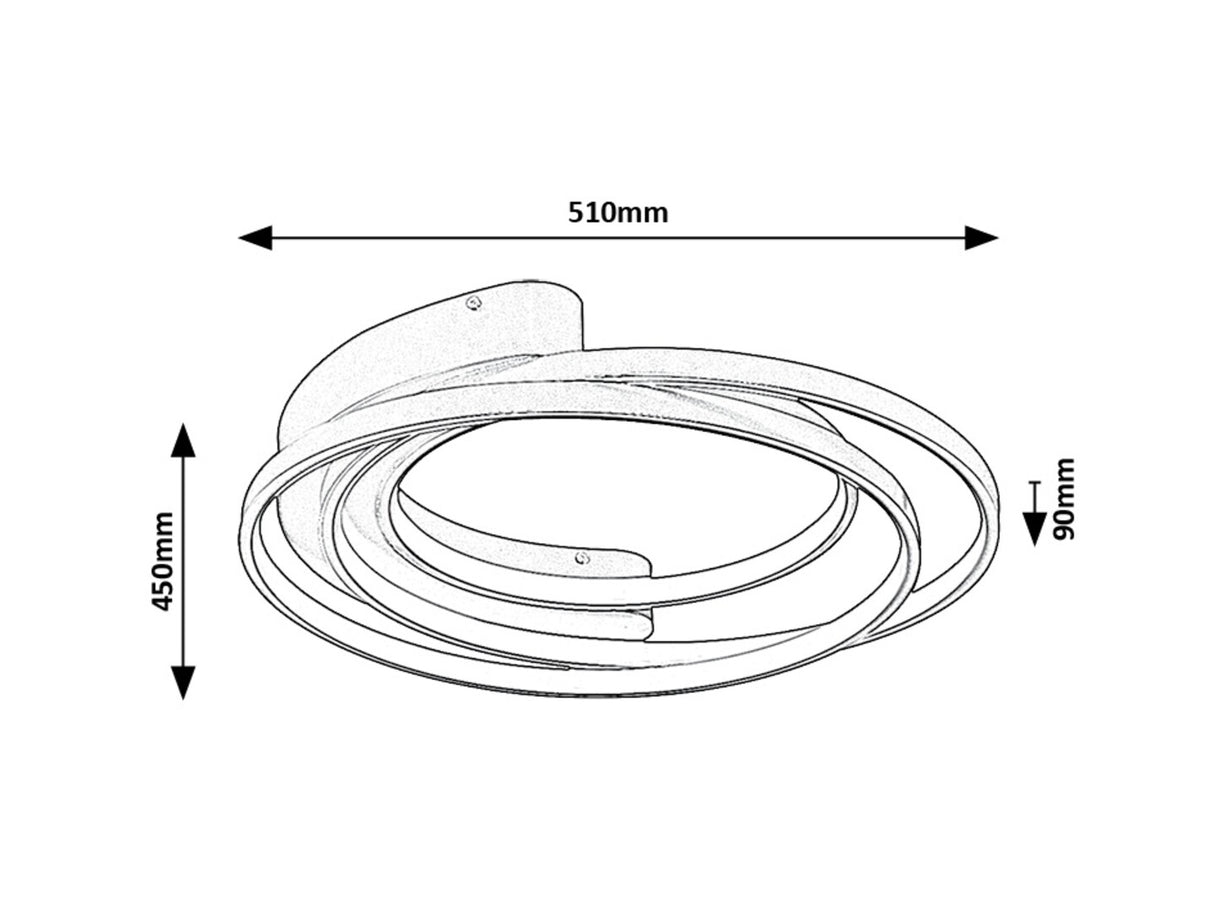Plafoniera LED Holize, auriu, 50W, 3400lm, 4000K, IP20, Rabalux, 71288