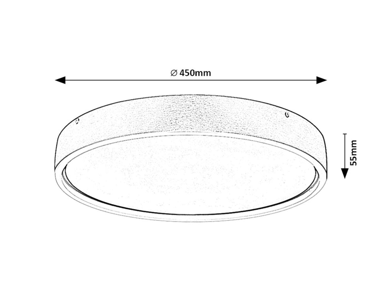 Plafoniera LED Dewson, aluminiu periat, 37W, 2480lm, 3000K, D.45cm, IP20, Rabalux, 71289