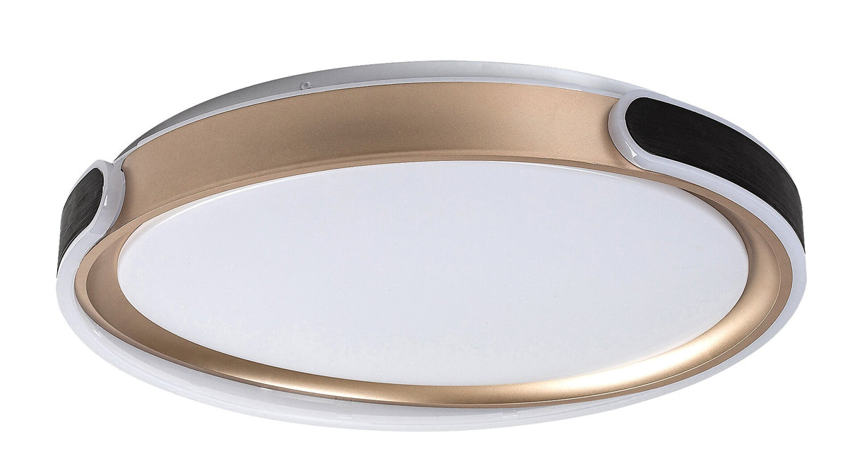 Plafoniera LED Jindri, negru/auriu, 48W, 3000lm, 3000K/6500K, telecomanda, IP20, Rabalux, 71292