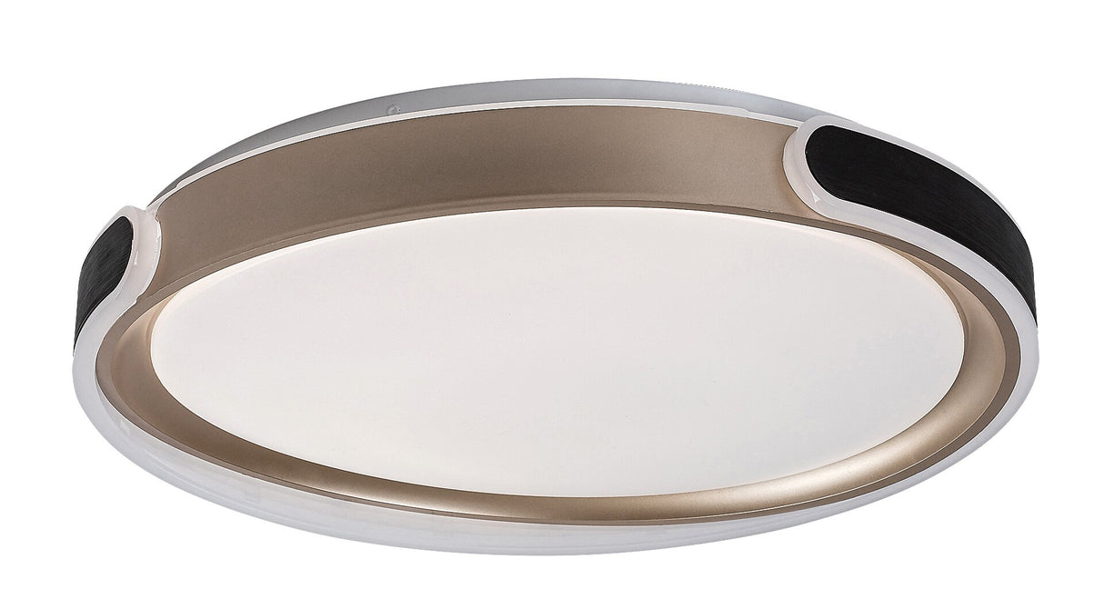 Plafoniera LED Jindri, negru/auriu, 48W, 3000lm, 3000K/6500K, telecomanda, IP20, Rabalux, 71292