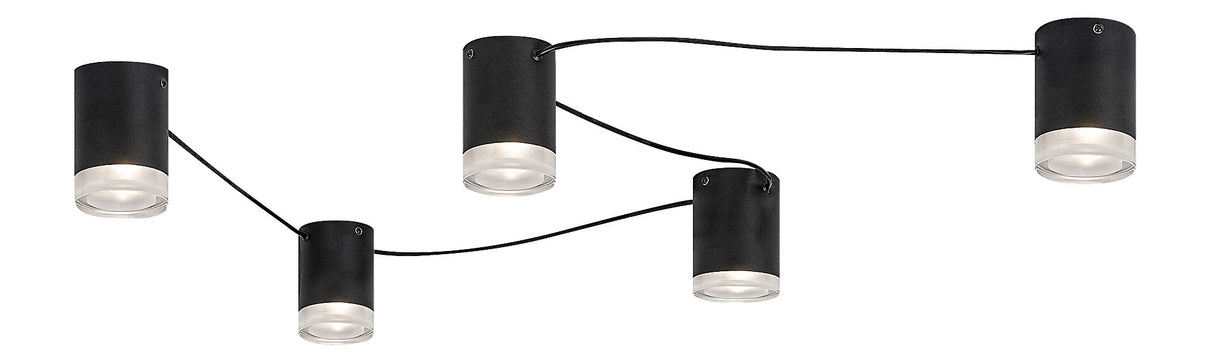 Plafoniera Looplab, negru, 5xG9, L.230cm, IP20, Rabalux, 71295