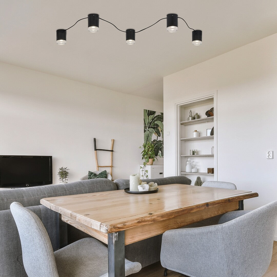 Plafoniera Looplab, negru, 5xG9, L.230cm, IP20, Rabalux, 71295