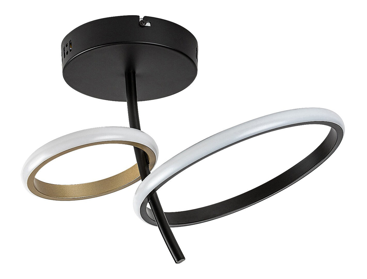 Plafoniera LED Emilion, negru/ auriu, 24W, 1450lm, 4000K, IP20, Rabalux, 71296