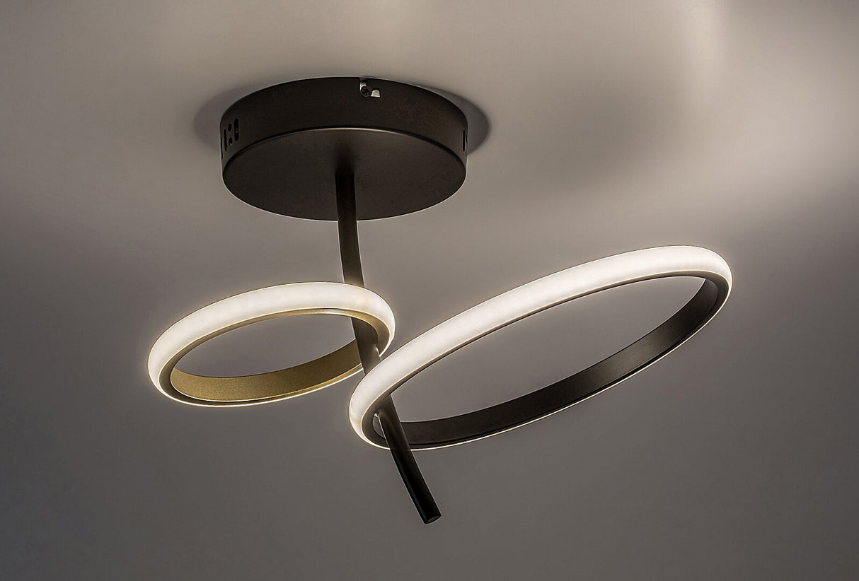 Plafoniera LED Emilion, negru/ auriu, 24W, 1450lm, 4000K, IP20, Rabalux, 71296