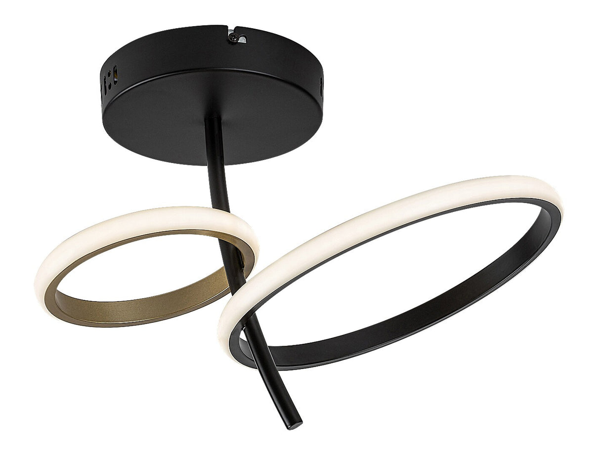 Plafoniera LED Emilion, negru/ auriu, 24W, 1450lm, 4000K, IP20, Rabalux, 71296