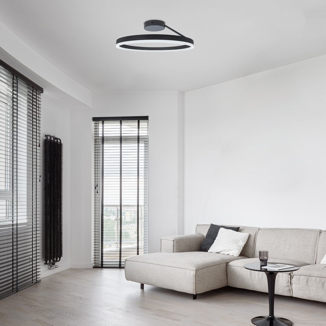 Plafoniera LED Isaure, negru, 24W, 1600lm, 3000K, 4000K, 6500K, IP20, Rabalux, 71302