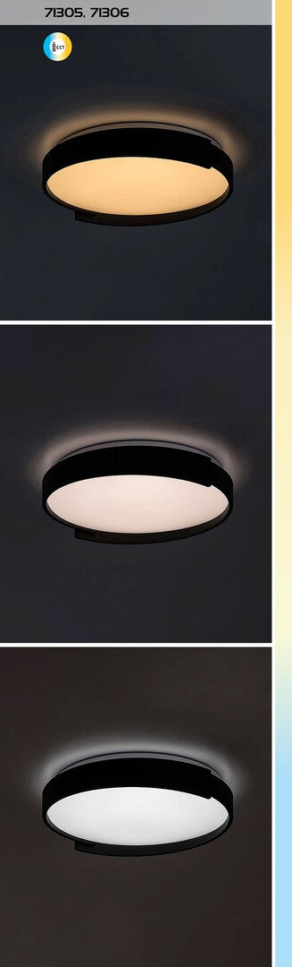 Plafoniera LED Laleh, negru, 24W, 1500lm, 3000-6500K, IP20, Rabalux, 506