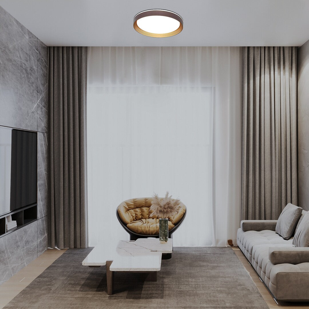 Plafoniera LED Ladan, maro/ auriu, 48W, 3000lm, 3000K-6500K, D.50cm, IP20, Rabalux, 71308