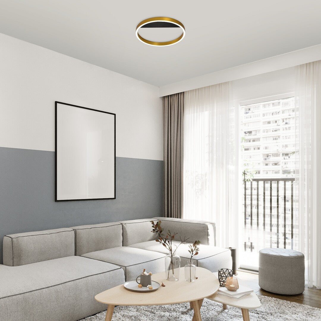 Plafoniera LED Thric, negru/ auriu, 20W, 1250lm, 3000K, IP20, Rabalux, 71309