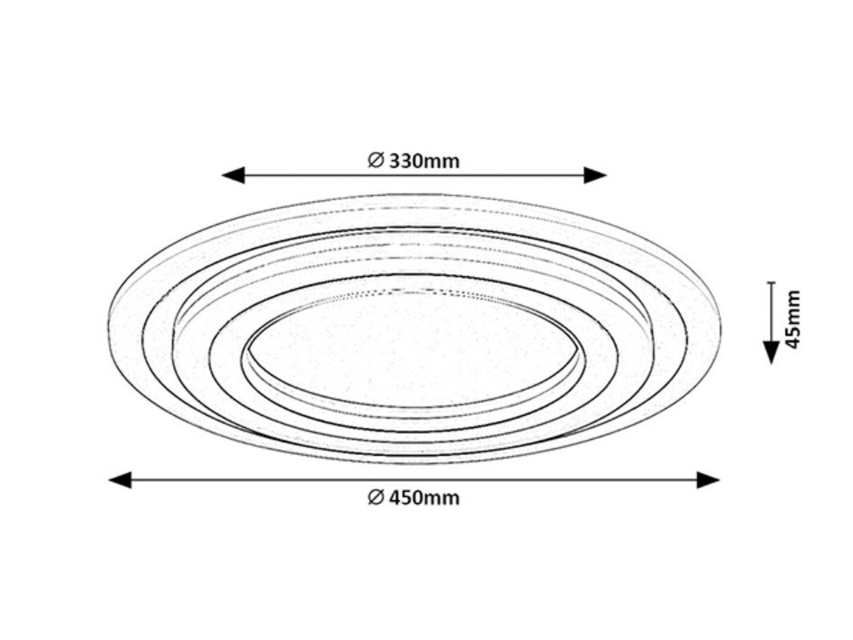 Plafoniera LED Taneli 2, 56W, 5350lm, 3000K-6000K, D.45cm, IP20, Rabalux, 71315