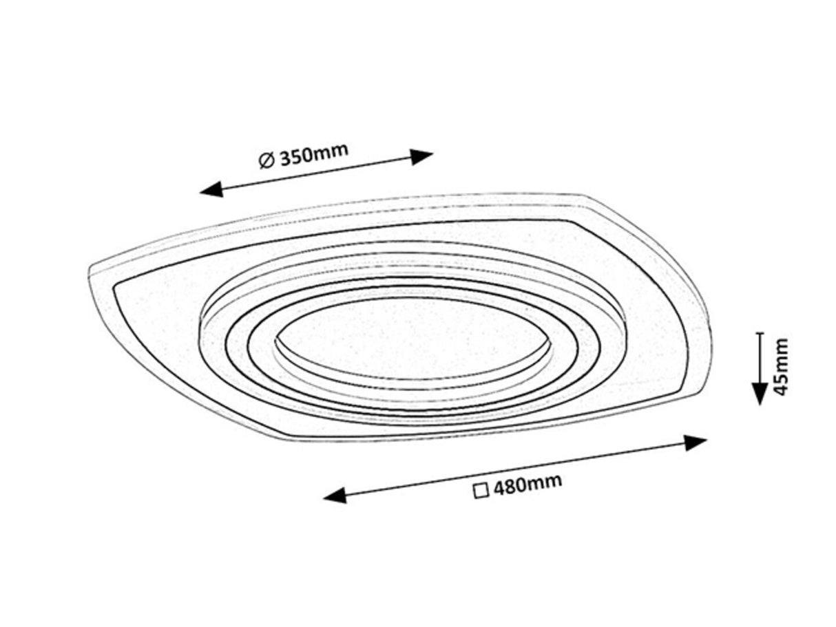 Plafoniera LED Taneli 2, 60W, 4950lm, 3000K-4000K-6000K, D.48cm, IP20, Rabalux, 71317