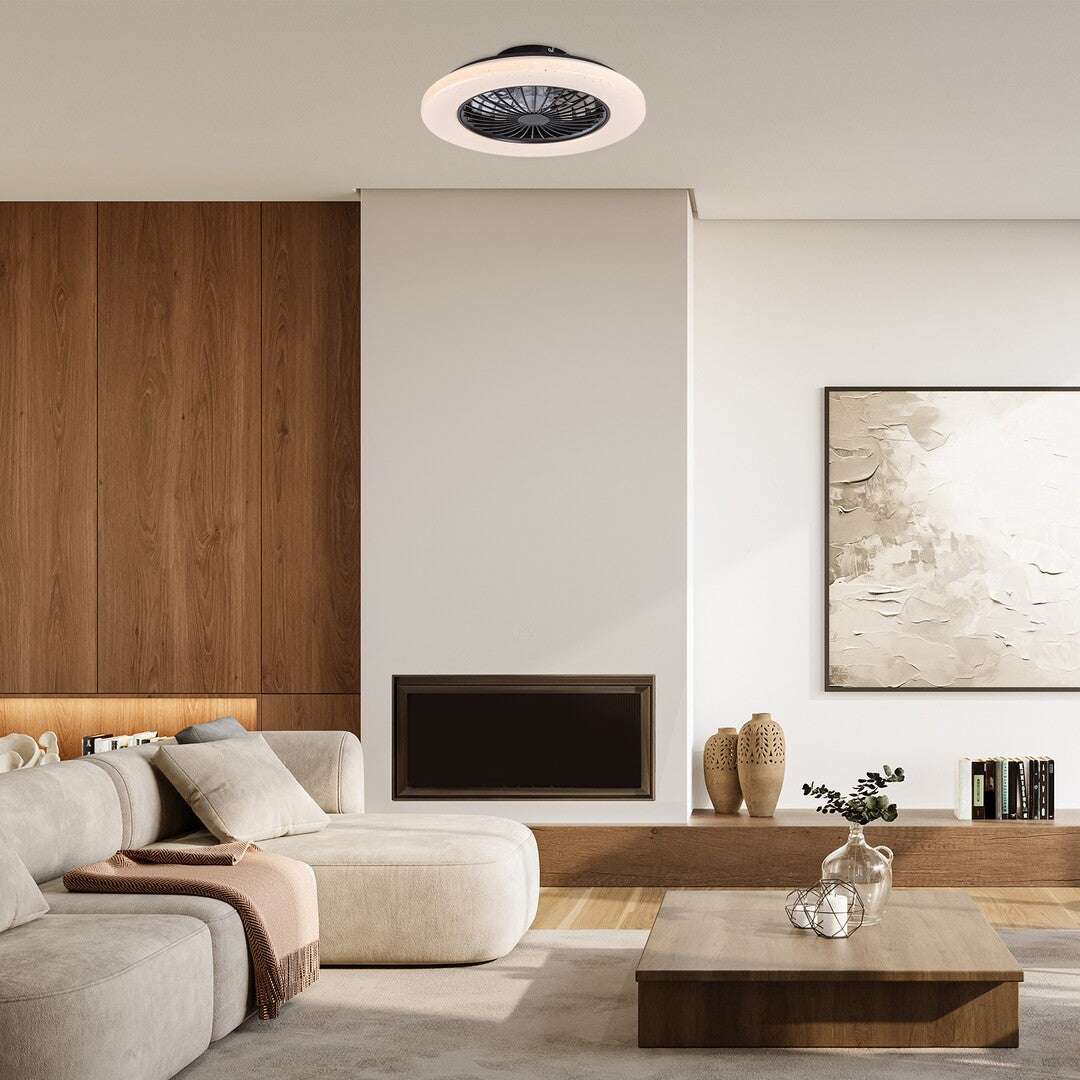 Plafoniera LED Dalfon2 cu ventilator, 48W, 1900lm, 3000K-6500K, D.48,5cm, IP20, Rabalux, 71329