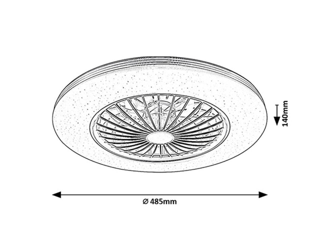Plafoniera LED Dalfon2 cu ventilator, 48W, 3100lm, 3000K-6500K, D.48,5cm, IP20, Rabalux, 71330