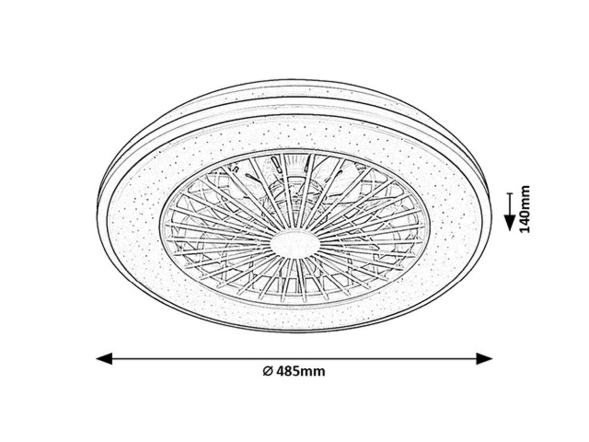 Plafoniera LED Dalfon2 cu ventilator, 48W, 2800lm, 3000K-6500K, D.48,5cm, IP20, Rabalux, 71331