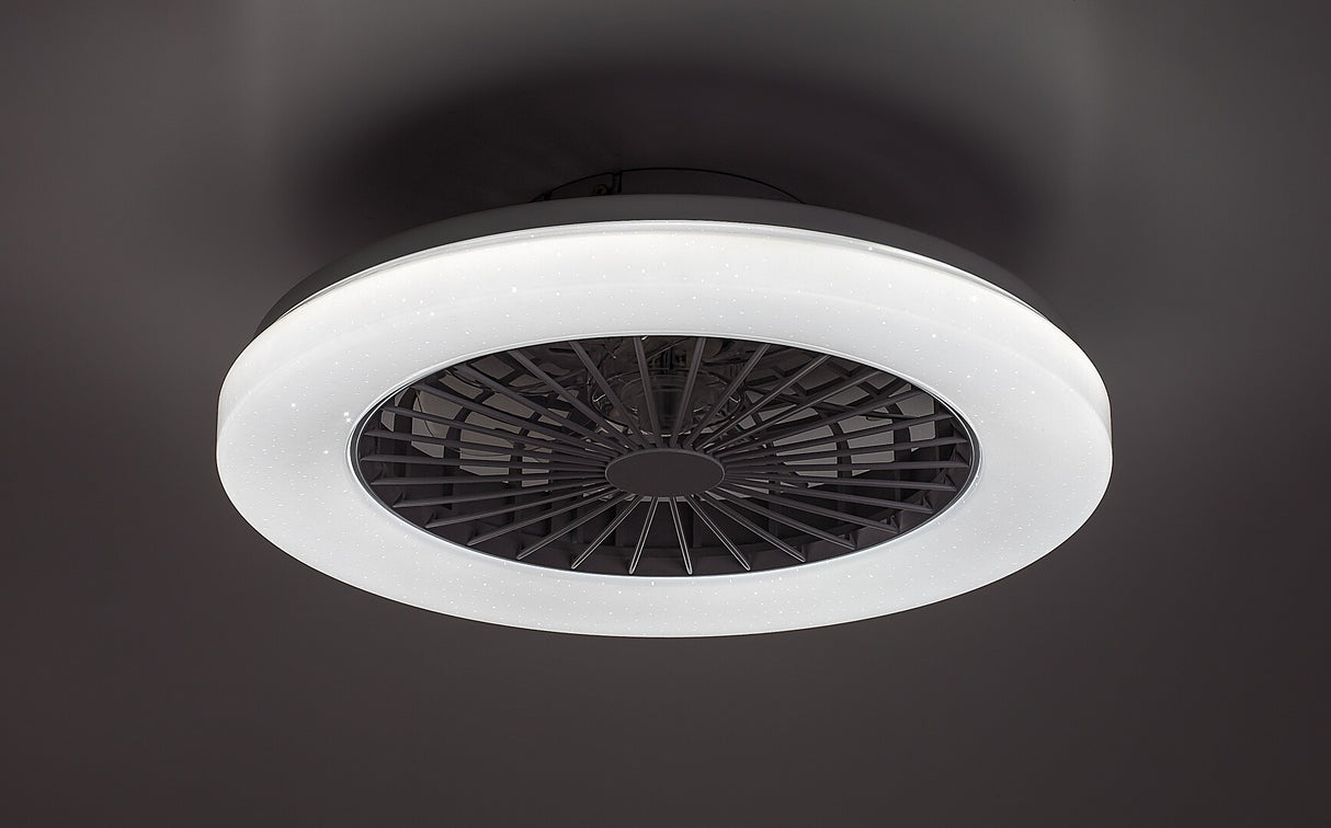 Plafoniera LED Dalfon2 cu ventilator, 48W, 3500lm, 3000K-6500K, RGB, D.48,5cm, IP20, Rabalux, 71333