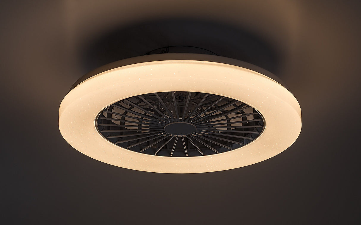 Plafoniera LED Dalfon2 cu ventilator, 48W, 3500lm, 3000K-6500K, RGB, D.48,5cm, IP20, Rabalux, 71333