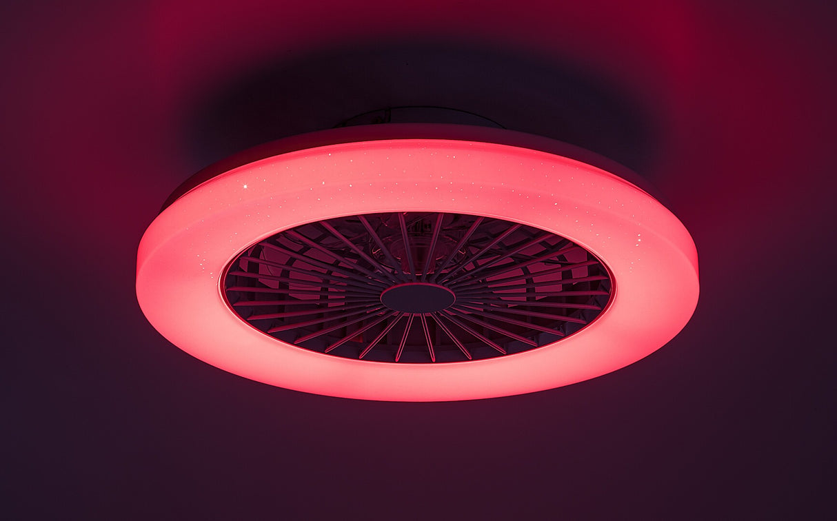 Plafoniera LED Dalfon2 cu ventilator, 48W, 3500lm, 3000K-6500K, RGB, D.48,5cm, IP20, Rabalux, 71333
