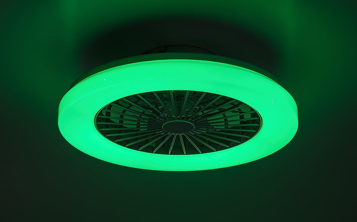 Plafoniera LED Dalfon2 cu ventilator, 48W, 3500lm, 3000K-6500K, RGB, D.48,5cm, IP20, Rabalux, 71333