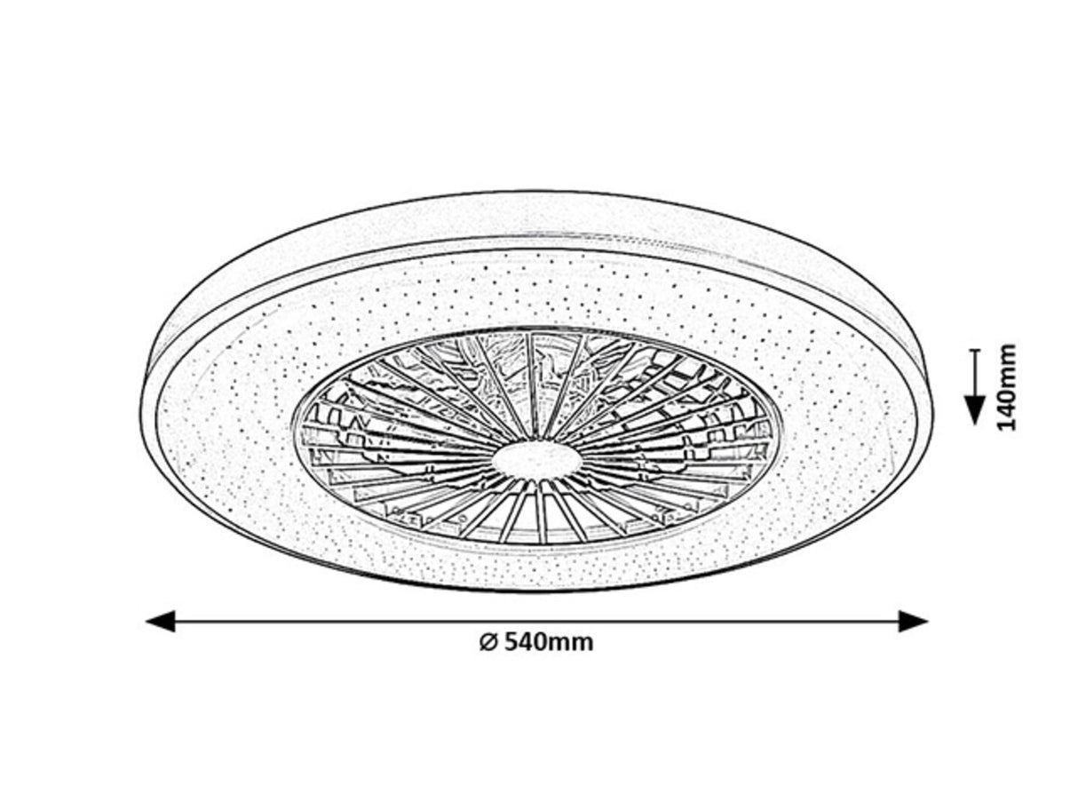 Plafoniera LED Dalfon2 cu ventilator, 72W, 2100lm, 3000K-6500K, D.54cm, IP20, Rabalux, 71334
