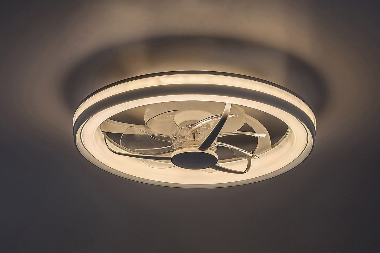 Plafoniera LED Fanricius cu ventilator, 40W, 2200lm, 3000K-6500K, WIFI, D.48cm, IP20, Rabalux, 71335