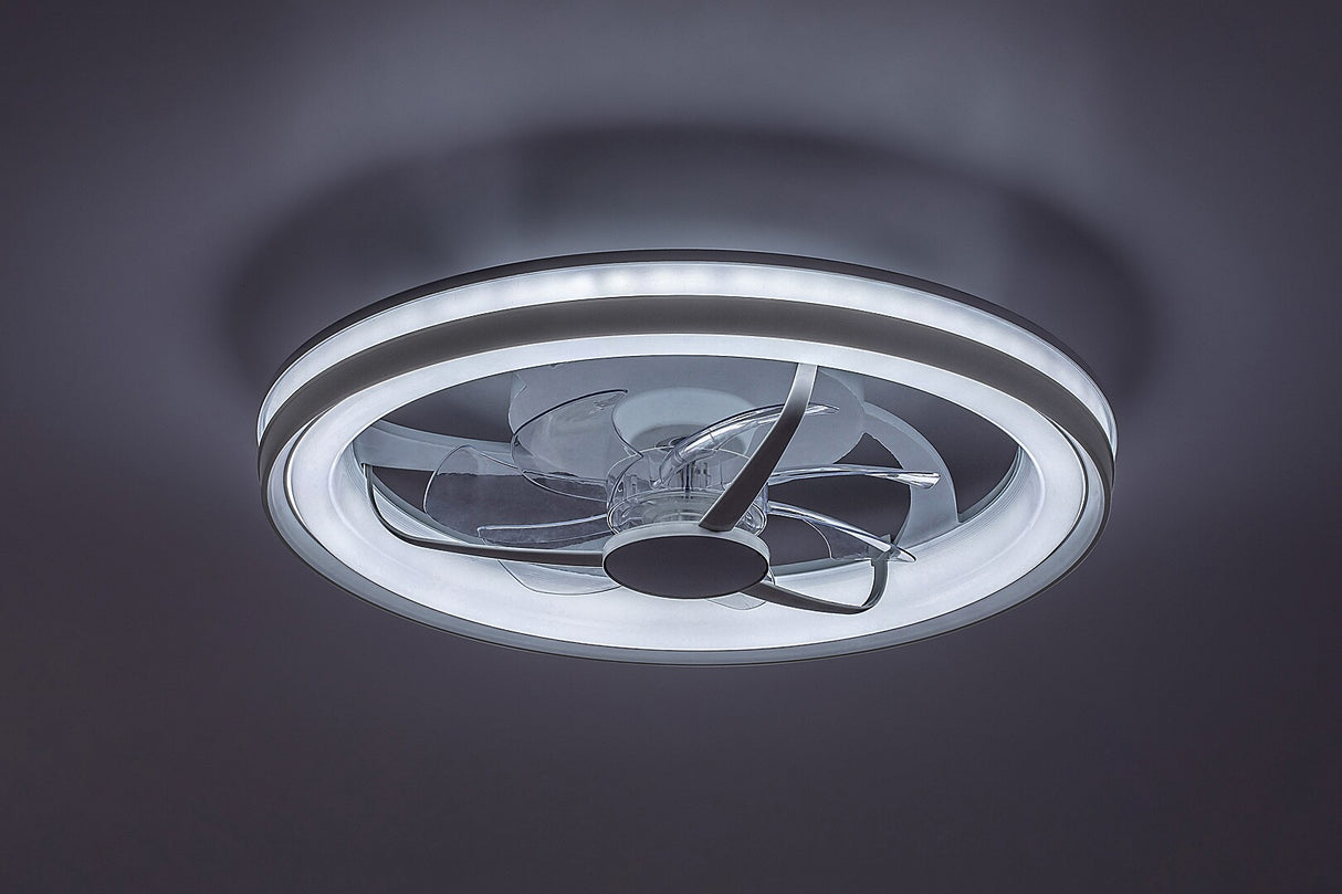 Plafoniera LED Fanricius cu ventilator, 40W, 2200lm, 3000K-6500K, WIFI, D.48cm, IP20, Rabalux, 71335