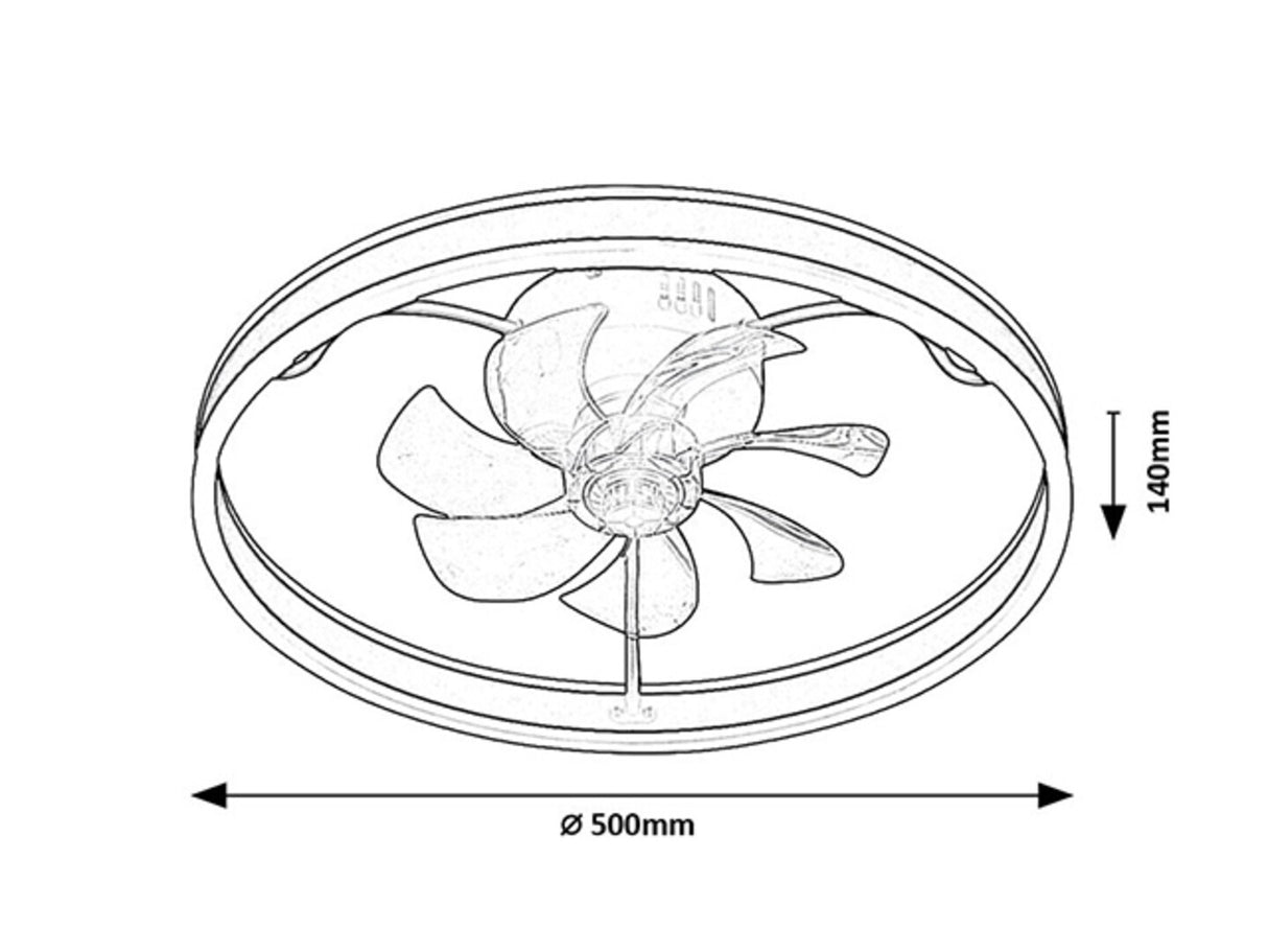 Plafoniera LED Fanfy cu ventilator, 40W, 2200lm, 3000K-6500K, WIFI, D.50cm, IP20, Rabalux, 71337