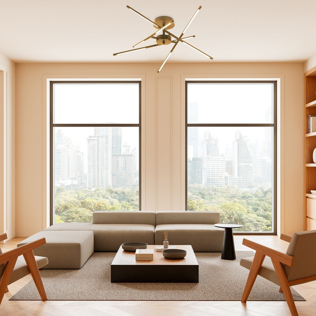 Plafoniera LED Henli 2, auriu, 40W, 2800lm, 3000K, IP20, Rabalux, 71339