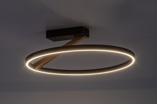 Plafoniera LED Renara, negru/auriu, 24W, 1150lm, 3000K, D.45cm, IP20, Rabalux, 71351