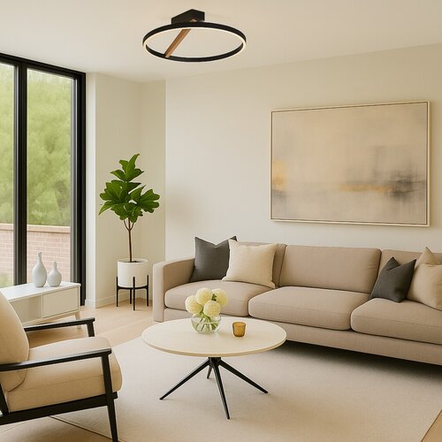 Plafoniera LED Renara, negru/auriu, 24W, 1150lm, 3000K, D.45cm, IP20, Rabalux, 71351