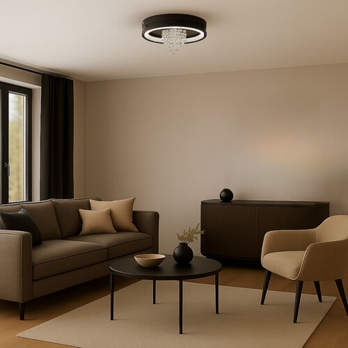 Plafoniera LED Maribell, negru, 20W, 1000lm, 3000K/3500K/4000K, D.30cm, IP20, Rabalux, 71352