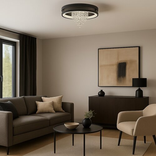 Plafoniera LED Maribell, negru, 30W, 1450lm, 3000K/3500K/4000K, D.40cm, IP20, Rabalux, 71353