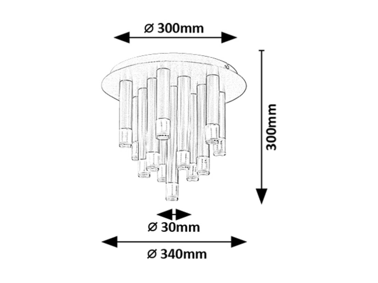 Plafoniera Ramira, negru, 13xG9, IP20, Rabalux, 71354