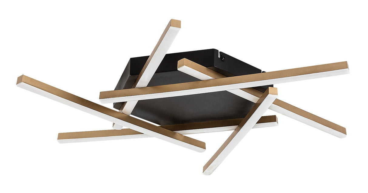 Plafoniera LED Severine, negru/auriu, 40W, 2060lm, 3000K, IP20, Rabalux, 71365