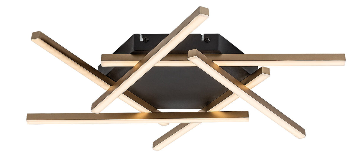 Plafoniera LED Severine, negru/auriu, 40W, 2060lm, 3000K, IP20, Rabalux, 71365