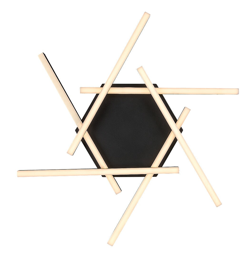 Plafoniera LED Severine, negru/auriu, 40W, 2060lm, 3000K, IP20, Rabalux, 71365