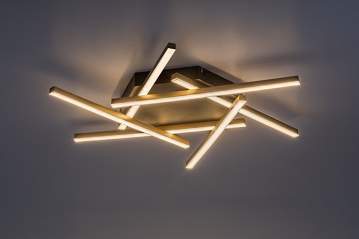 Plafoniera LED Severine, negru/auriu, 40W, 2060lm, 3000K, IP20, Rabalux, 71365