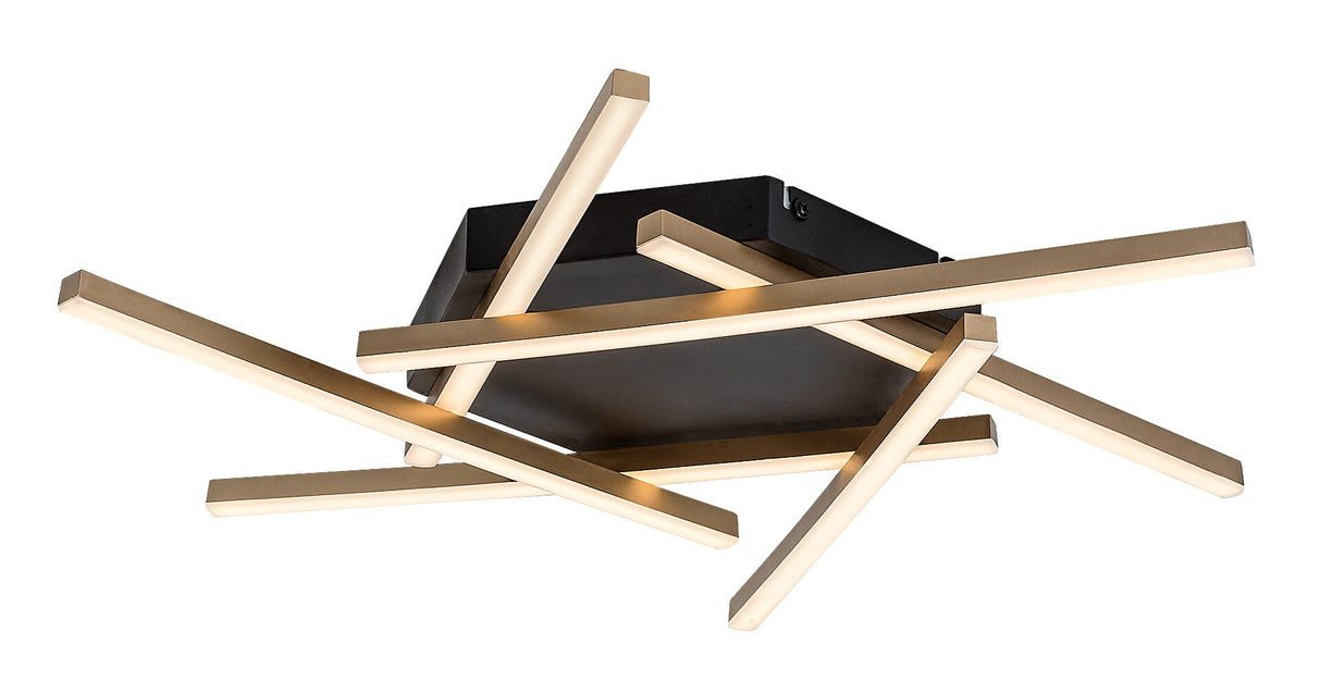 Plafoniera LED Severine, negru/auriu, 40W, 2060lm, 3000K, IP20, Rabalux, 71365