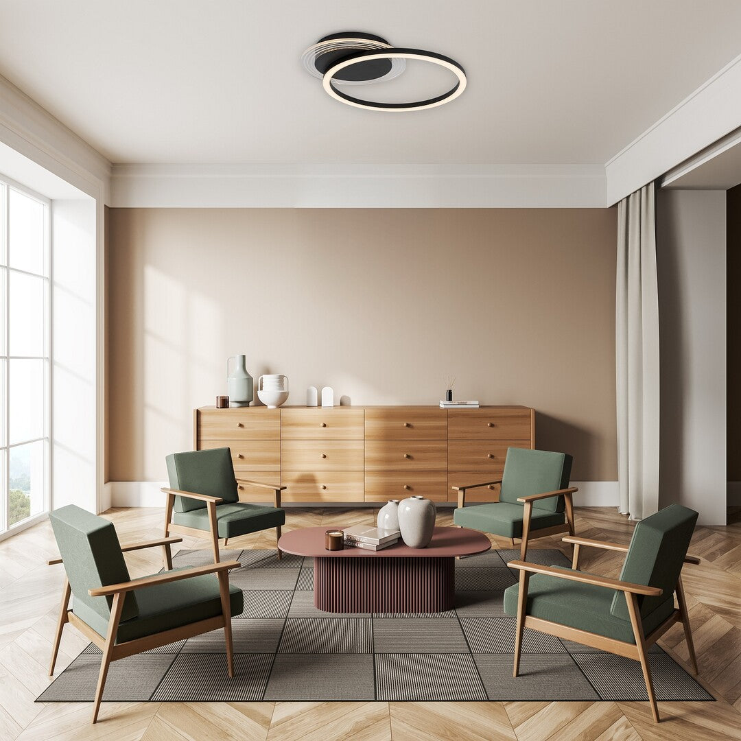 Plafoniera LED Kerstin, negru, 24W, 1800lm, 3000K, IP20, Rabalux, 71368