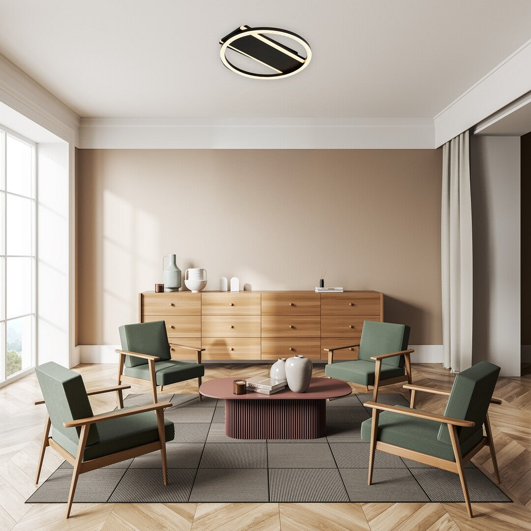 Plafoniera LED Kerstin, negru, 24W, 1680lm, 3000K, IP20, Rabalux, 71369