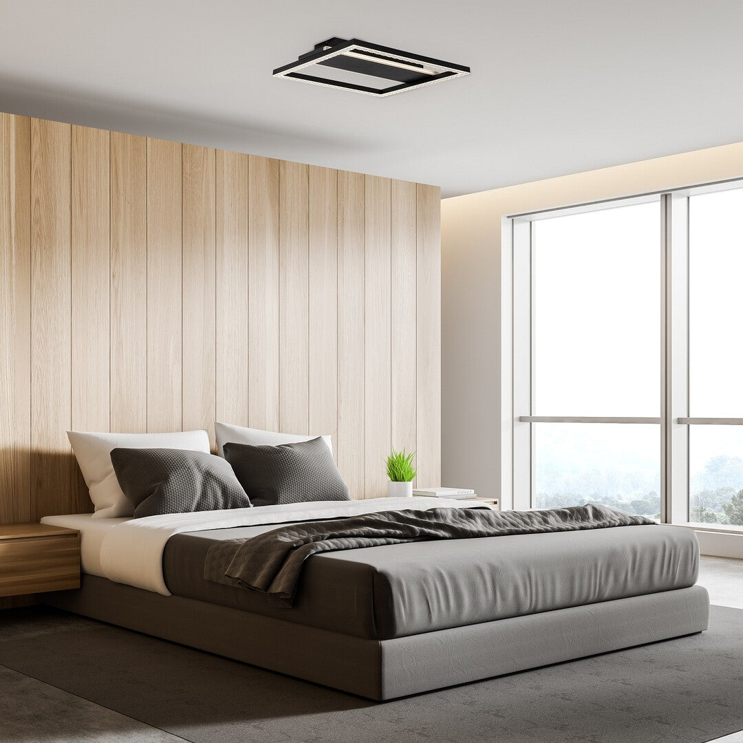 Plafoniera LED Donya, negru, 24W, 1600lm, 4000K, IP20, Rabalux, 71373