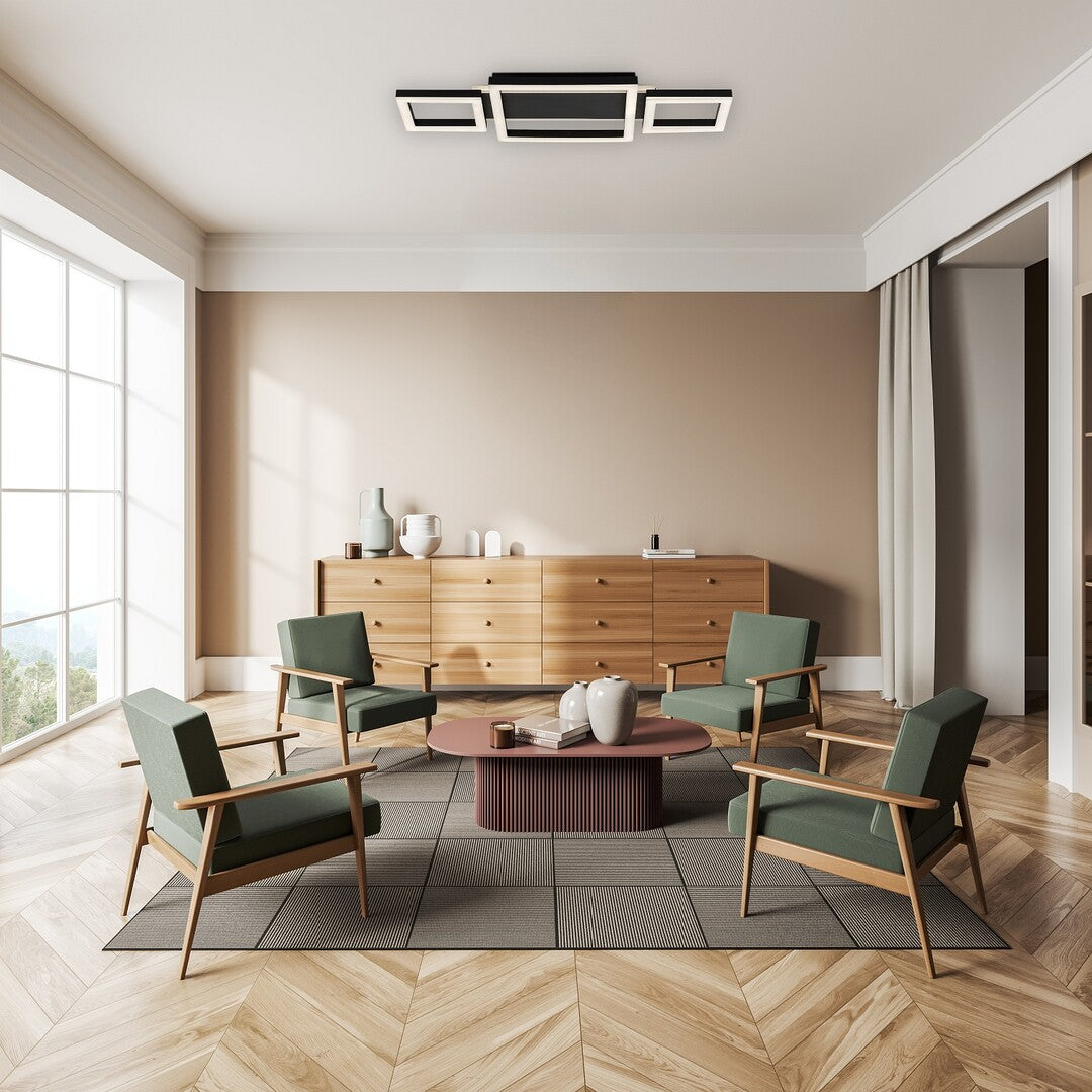 Plafoniera LED Donya, negru, 24W, 1500lm, 4000K, IP20, Rabalux, 71374