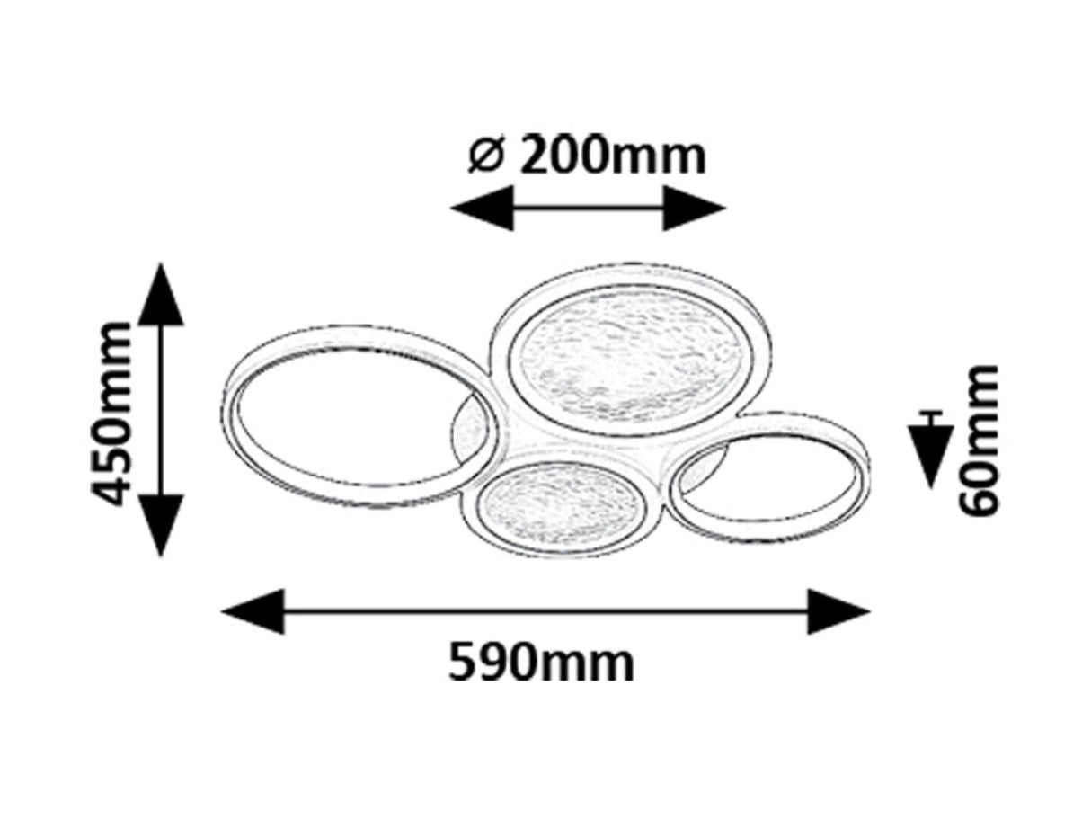 Plafoniera LED Aranis, negru, 40W, 2300lm, 3000-6500K, IP20, Rabalux, 71378