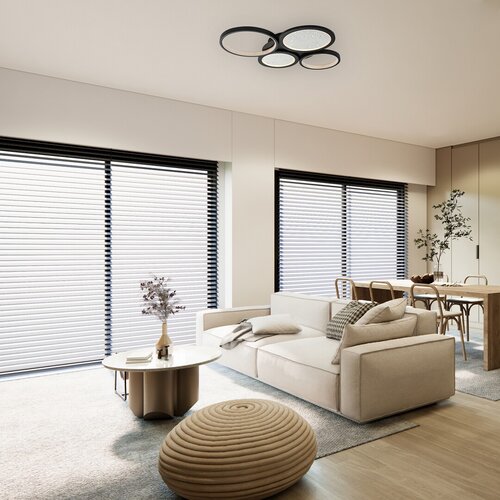 Plafoniera LED Aranis, negru, 40W, 2300lm, 3000-6500K, IP20, Rabalux, 71378