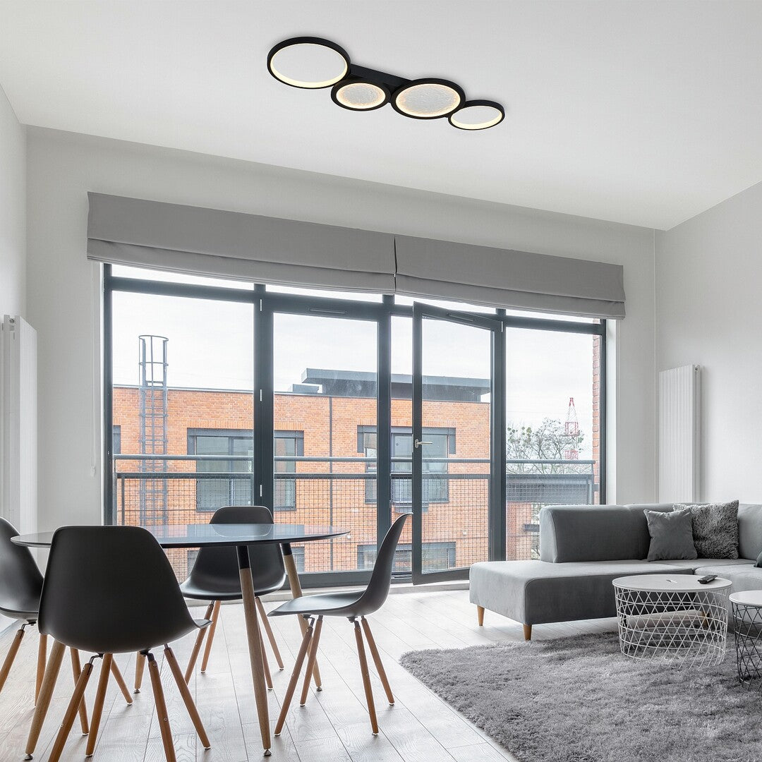 Plafoniera LED Aranis, negru, 40W, 2300lm, 3000-6500K, IP20, Rabalux, 71379