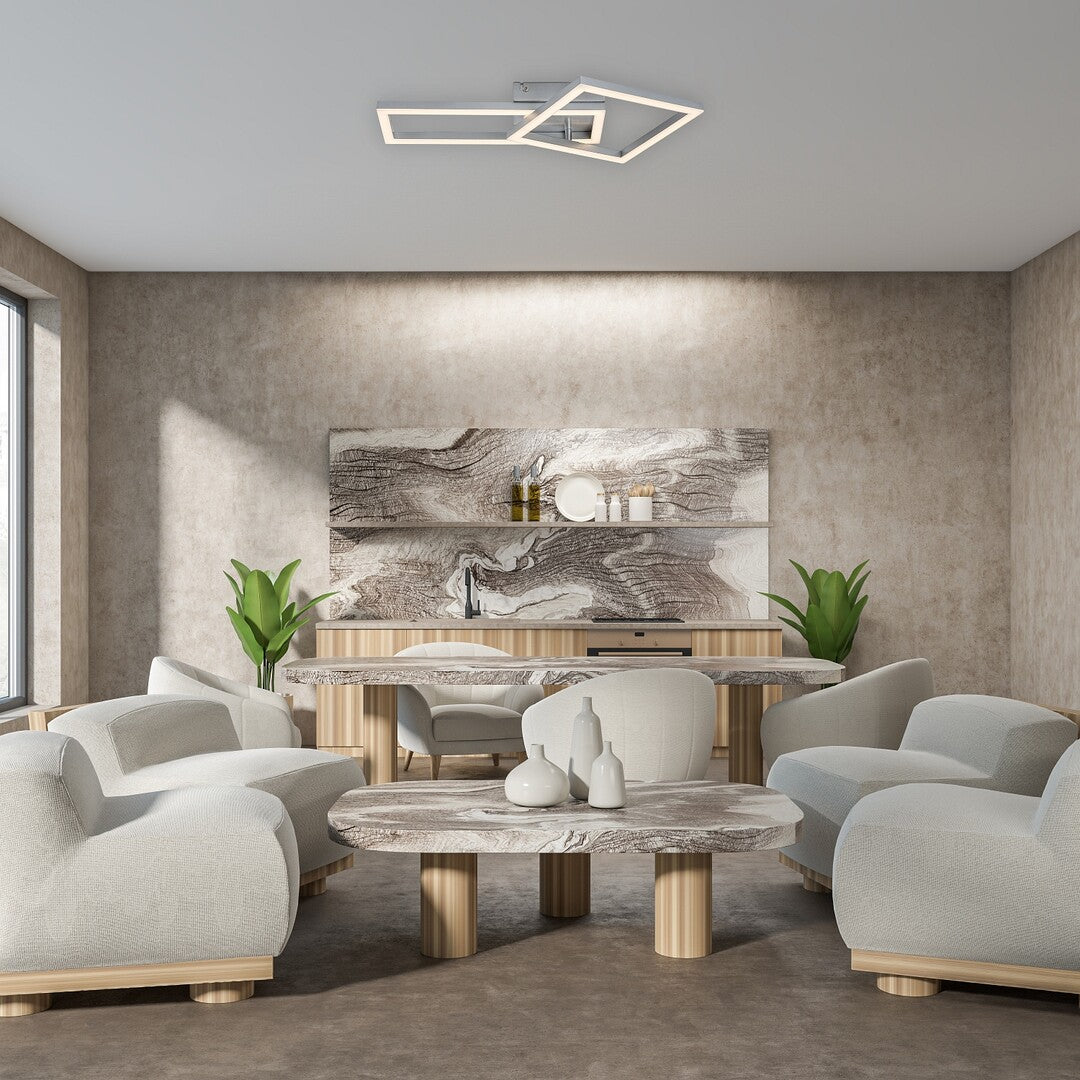 Plafoniera LED Ellinor, crom, 24W, 2020lm, 3000K, IP20, Rabalux, 71381