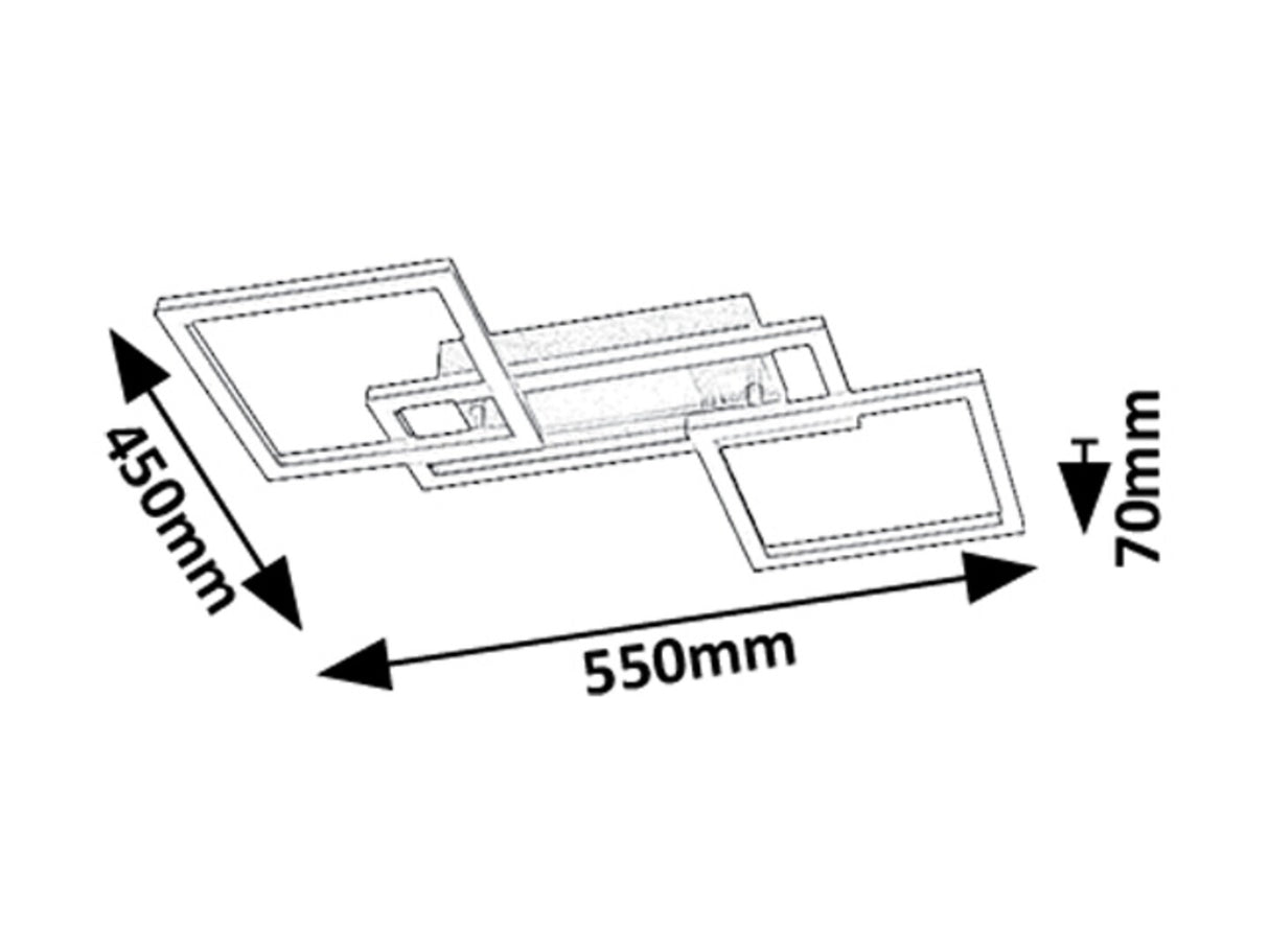 Plafoniera LED Ellinor, crom, 40W, 3700lm, 3000-6500K, IP20, Rabalux, 71382