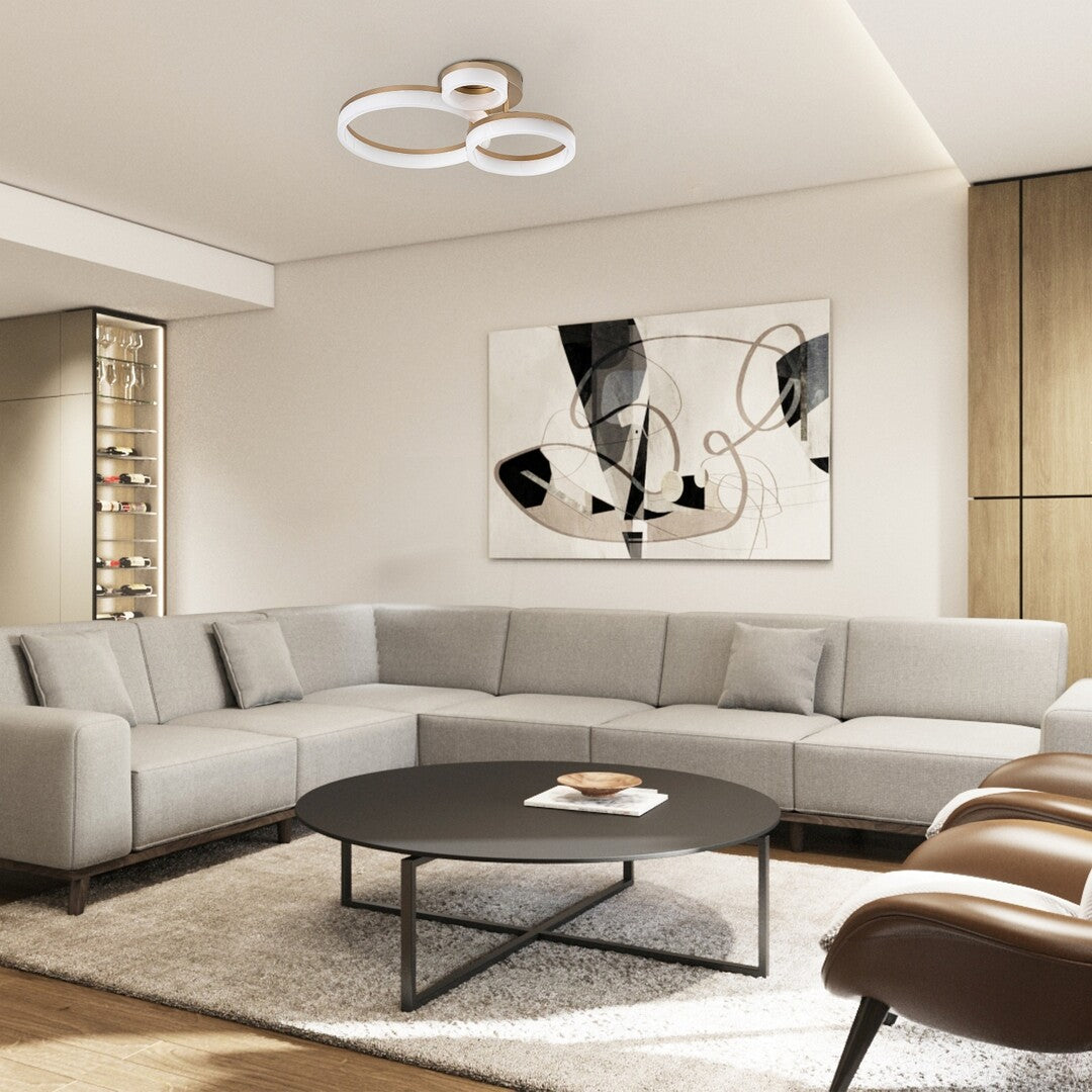 Plafoniera LED Amilia, auriu, 24W, 2400lm, 3000K/4000K/6500K, IP20, Rabalux, 71383