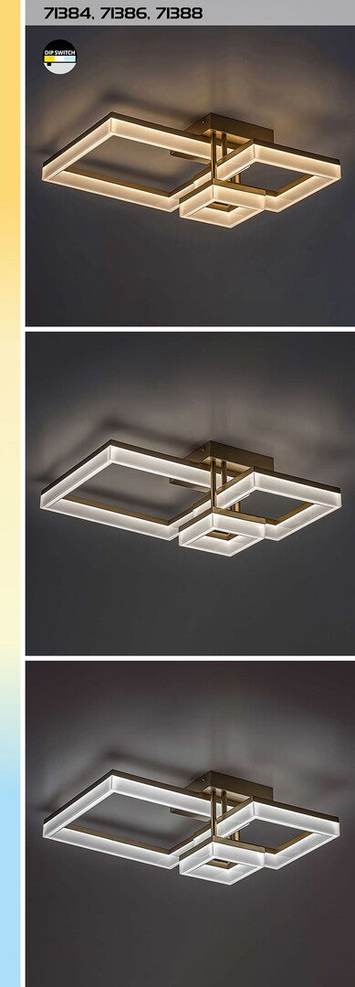 Plafoniera LED Amilia, auriu, 22W, 2380lm, 3000K/4000K/6500K, IP20, Rabalux, 71384