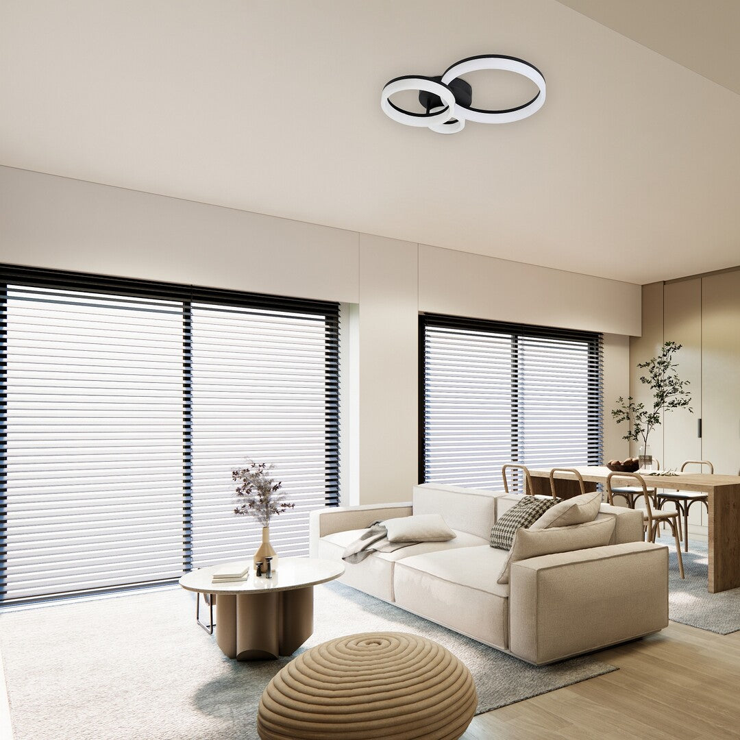 Plafoniera LED Amilia, negru, 24W, 2070lm, 3000K/4000K/6500K, IP20, Rabalux, 71385