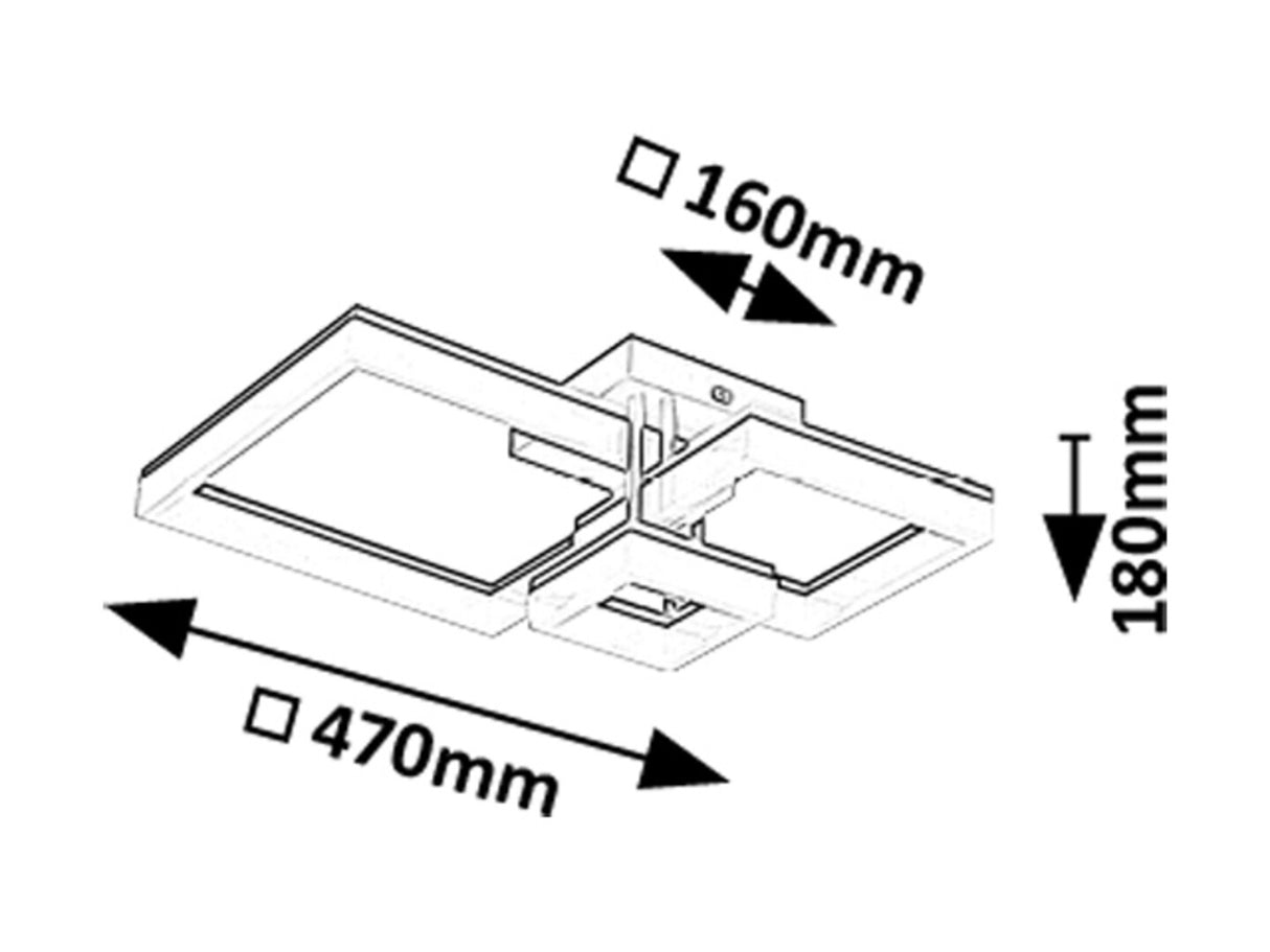 Plafoniera LED Amilia, negru, 22W, 2070lm, 3000K/4000K/6500K, IP20, Rabalux, 71386